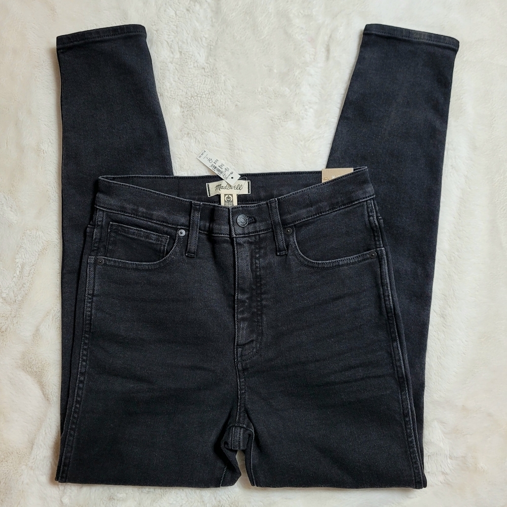 Madewell 10" high rise black skinny jeans NWT